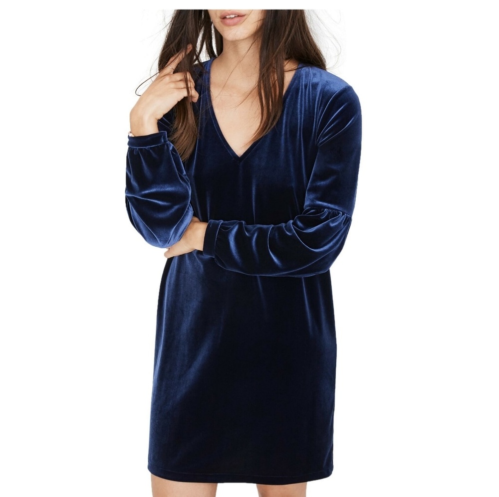 Like New Madewell Balloon Sleeve Velvet Dress Size XS